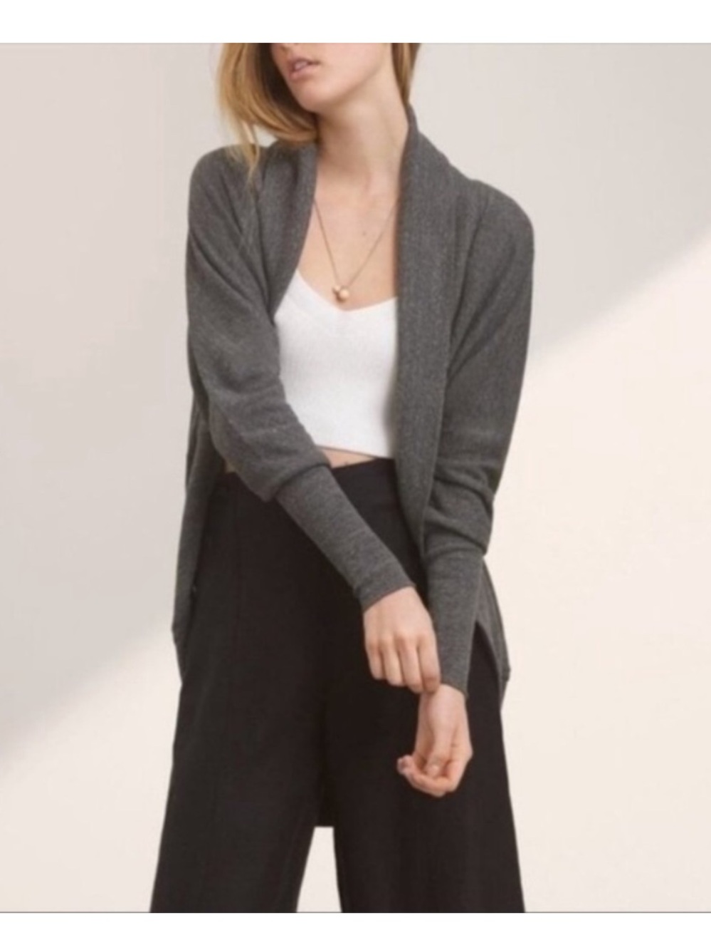 Wilfred Open Front Gray Cardigan
